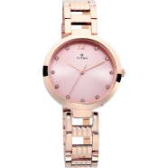 Titan Sparkle Pink Dial Analog Watch for Women - 2480WM03 image