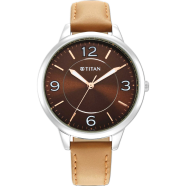 Titan Trendsetters Brown Dial Analog Leather Strap Watch For Women image