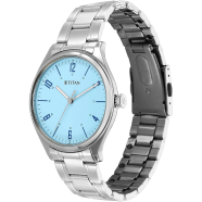 Titan Urban Light Blue Dial Analog Metal Strap Watch for Men - 1802SM07 image
