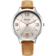 Titan Urban Silver White Dial Leather Strap Watch - 2617SL07 image
