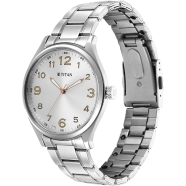 Titan Urban Silver White Dial Metal Strap Watch - 1802SM08 image