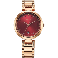 Titan Women's Watch Analog Red Dial with Rose Gold Stainless Steel  - 2480WM07 image