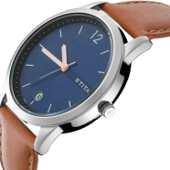 Titan Workwear Blue Dial Leather Strap Watch - 1866SL01 image