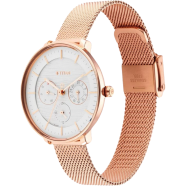 Titan Workwear Silver Dial Rose Gold Stainless Steel Strap Watch - 2651WM02 image
