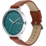 Titan Workwear Watch with Green Dial Leather Strap - 2648SL01 image