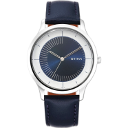 Titan Yin And Yang Blue Dial Analog Leather Strap Watch For Men image