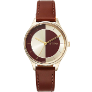 Titan Yin and Yang Red Dial Analog Leather Strap Watch for Women - 2649WL05 image