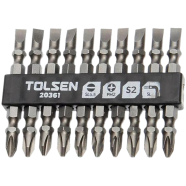 Tolsen 10 Pcs Double End Screwdriver Bits Set Industrial Quality with Magnet image