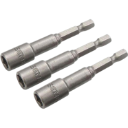 Tolsen 3 Pcs Magnetic Nut Socket Set 8mm Tek Screw Bits image