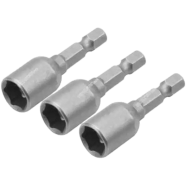 Tolsen 3 Pcs Magnetic Nut Socket Set 8mm Tek Screw Bits image