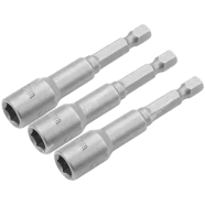 Tolsen 3 Pcs Magnetic Nut Socket Set Tek Screw Bits image