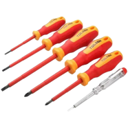 Tolsen 6Pcs VDE Power Insulated 1000V Flat Phillips Handle Screwdrivers Set image