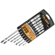 Tolsen 7 Pcs Flexible Head Combination Ratchet Spanner 8 - 19mm Set image