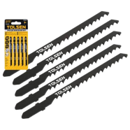 Tolsen T244D Jigsaw Blades Set 100mm 6tpi Wood Industrial 5pcs image