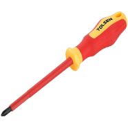 Tolsen VDE Insulated Star Screwdriver PH2 x 100 mm 1000V VDE And GS Certified image