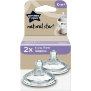 Tommee Tippee Closer to Nature Bottle Nipples, Slow Flow 0 Months Plus, Pack of 2 image