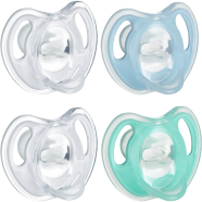 Tommee Tippee Ultra-light Silicone Pacifier, Symmetrical One-Piece Design, BPA-Free Silicone Binkies, 0-6 Months, Pack of 4 Pacifiers image