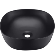 Top Ceramic Wash Basin Square Shape Black image