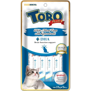 Toro Plus Cat Treat - White Meat Tuna with Katsuobushi For All Age Cats (15g x 5) | DHA - Brain Function Support | Cat Snacks image