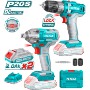 Total TOSLI230702 Li-ion Cordless Combo Kit With 2.0Ah Batteries 2x (20V) 2 Pcs image