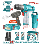 Total TOSLI23115 Lithium-Ion cordless Combo Kit (12V) 4 Pcs image