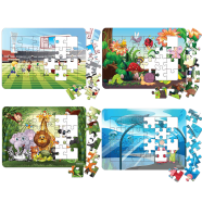 Town Store Mixed Series 1 - 24 Pcs Jigsaw Puzzles Duplex Paper Board for Kids Educational Brain Teaser Boards Toys (4 Packs) image