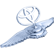 Toyota Metal Bonnet Emblem With Wings – 3D Chrome Car Logo Badge image