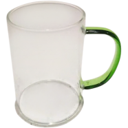 Transparent Glass Mug With Colored Handle Green image