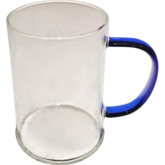 Transparent Glass Mug With Colored Handle Blue image