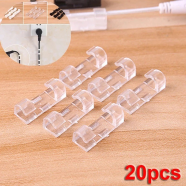 Transparent Self-Adhesive Cable Clips Organizer (20 Pcs Set) icon