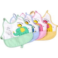 Trendy Cartoon Baby Pocket Elephant Print Cartoon Cotton Bib Saliva Towel 1Pcs image