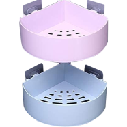 Triangle Bathroom Shelf – Wall Mounted Corner Rack for Shampoo, Soap and Toiletries (Multicolor) icon