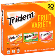 Trident Fruit Variety Sugar Free Gum Box 20 Pack X 14Stick image