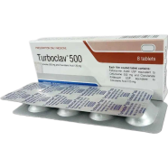 Turboclav 500 mg 125 mg Tablet 4's Strip image