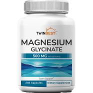 TwinBest Magnesium Glycinate 500 mg 240 Capsules image