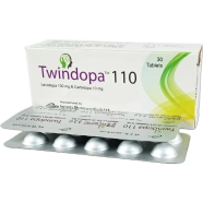 Twindopa 100 mg, 10 mg Tablet 10's Strip image