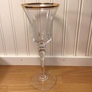 Two Bell Shaped Stemed Champaign Glasses image