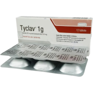 Tyclav 875 mg, 125 mg Tablet 6's Strip image