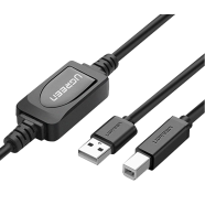UGREEN 10374 USB 2 A Male to B Male Active Printer Cable 10m (Black) US122 image
