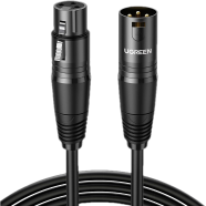 UGREEN 20712 Cannon Male to Female Microphone Extension Audio Cable 5m (Black) AV130 image