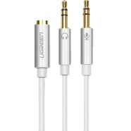 UGREEN 20897 3.5mm Female to 2 Male Audio Cable ABS Case (White) AV140 image