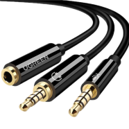 UGREEN 20898 3.5mm Female to 2 Male Audio Cable ABS Case (Black) AV140 image