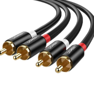 UGREEN 2RCA Male to 2RCA Male Cable 1.5m (Black) AV104 image