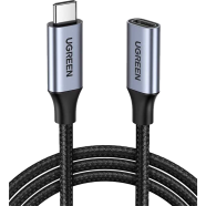UGREEN 30205 USB-C Male to USB-C Female Gen2 Alu Case Braided Extension Cable 1m (Dark gray) US372 image