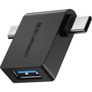 UGREEN 30453 2 in 1 Adapter Micro USB Male Plus USB Type C Male to USB 3.0 Female image