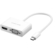 UGREEN 30843 USB Type C to HDMI Plus VGA Converter (White) MM123 image