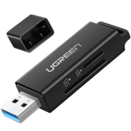 UGREEN 40752 USB 3.0 to TF Plus SD Dual Card Reader (Black) CM104 image