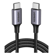 UGREEN 50150 USB 2.0 C M/M Round Cable Nickel Plating Aluminum Shell 1m (Gray Black) US261 image
