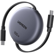 UGREEN 65905 USB-C to USB-C PD Fast Charging Retractable Cable 100W Max 1m L531 (Space Gray) image