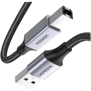 UGREEN 80803 USB-A Male to USB-B 2.0 Printer Cable Alu Case with Braid 2m (Black) US369 image